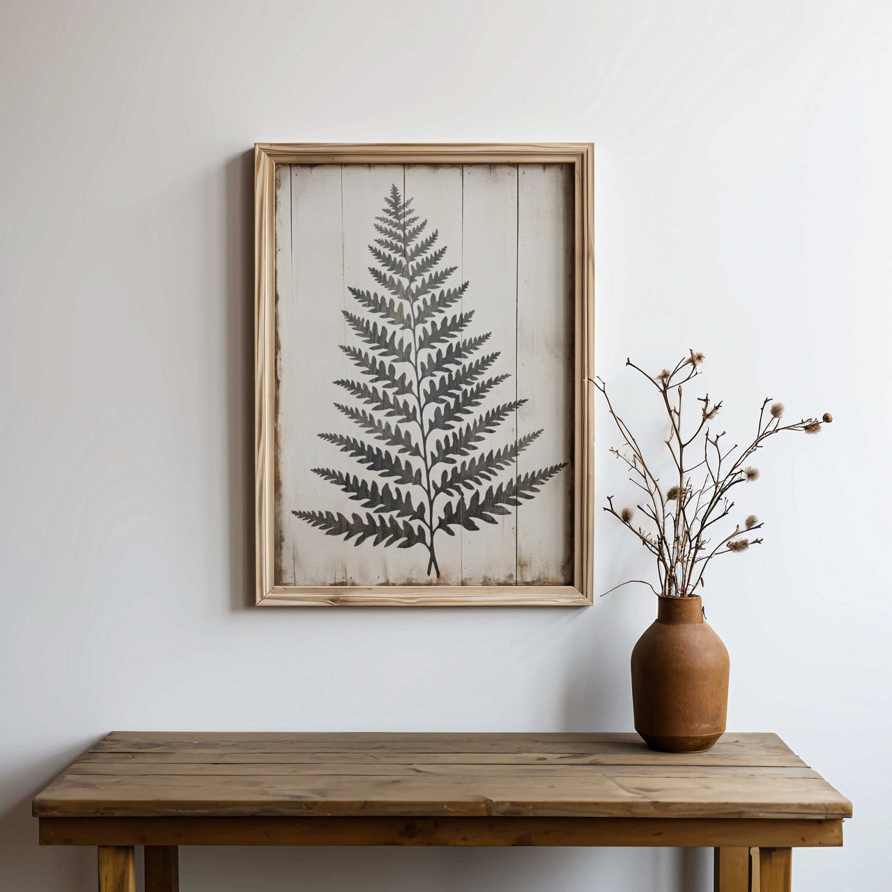 Black Fern Frond Wall Art – Botanical Living Room Print