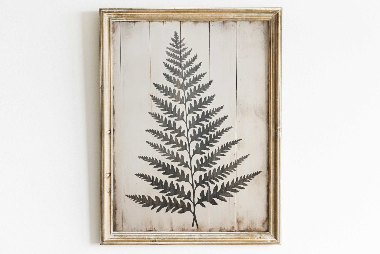 Black Fern Frond Wall Art – Botanical Living Room Print
