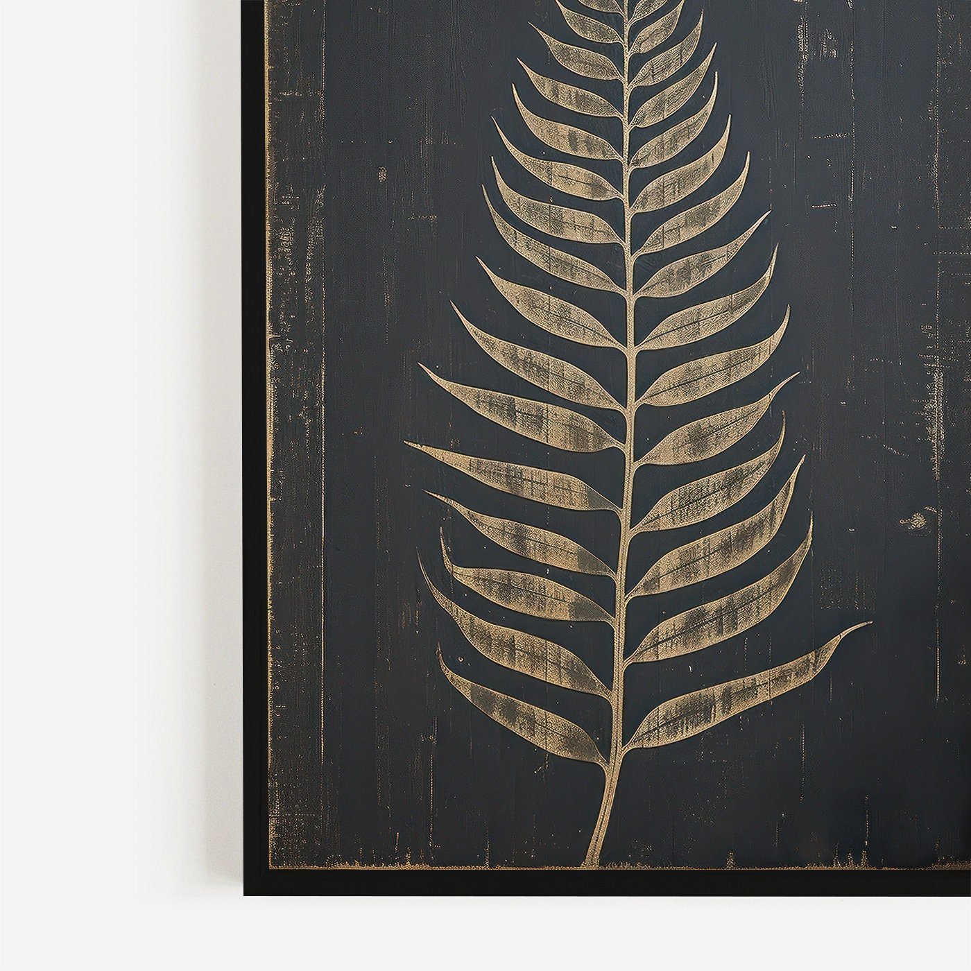 Fern Print, Rustic Botanical Wall Art, Black Wood Inspired Decor - WildfieldPrints
