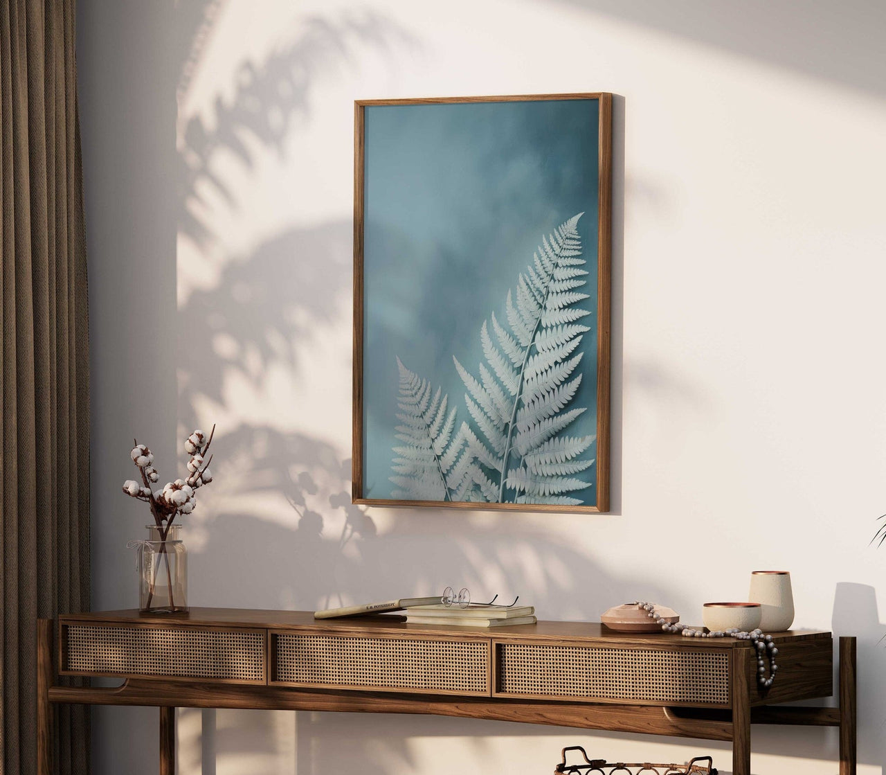 Light - Blue Fern Wall Art – Botanical Nursery Print