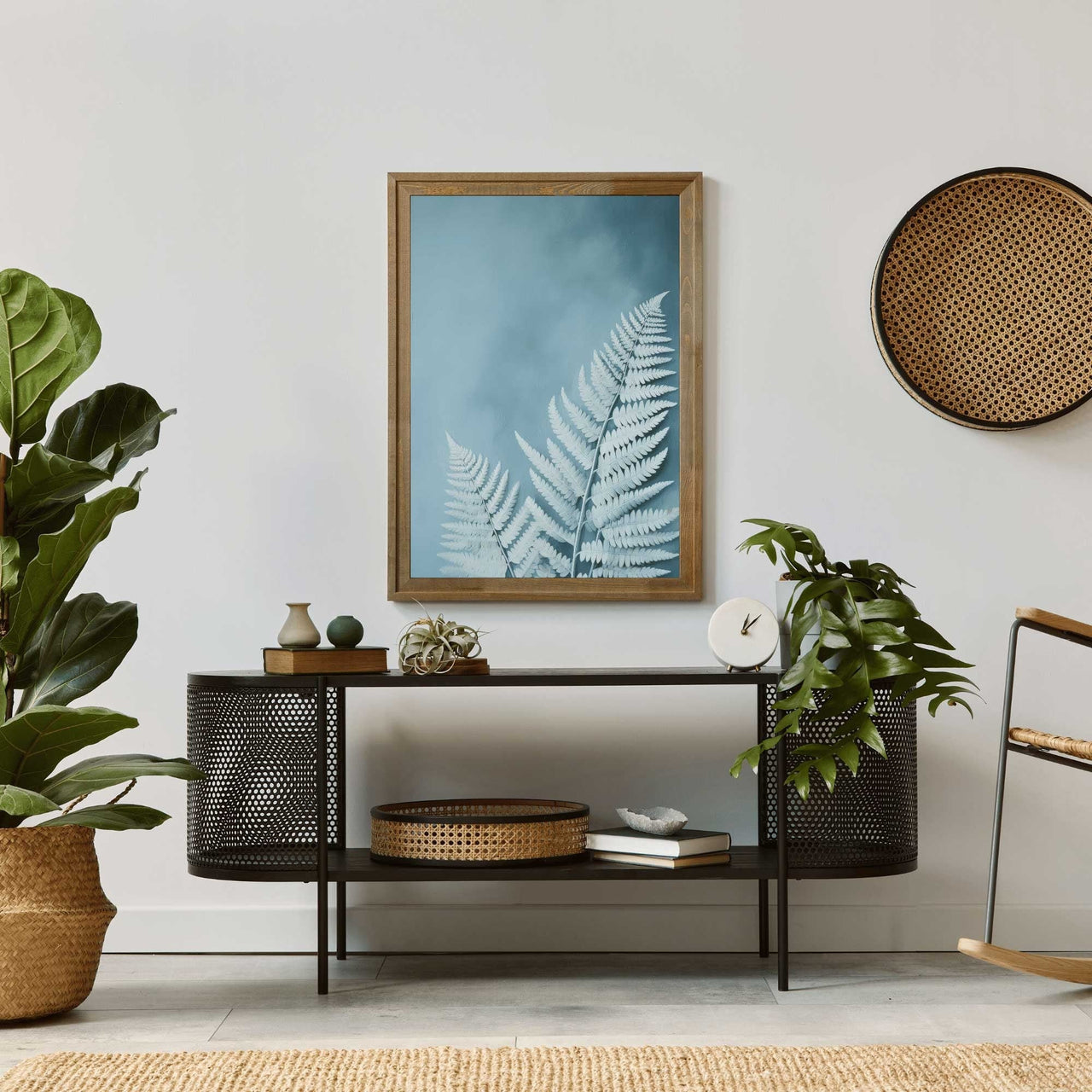 Light - Blue Fern Wall Art – Botanical Nursery Print