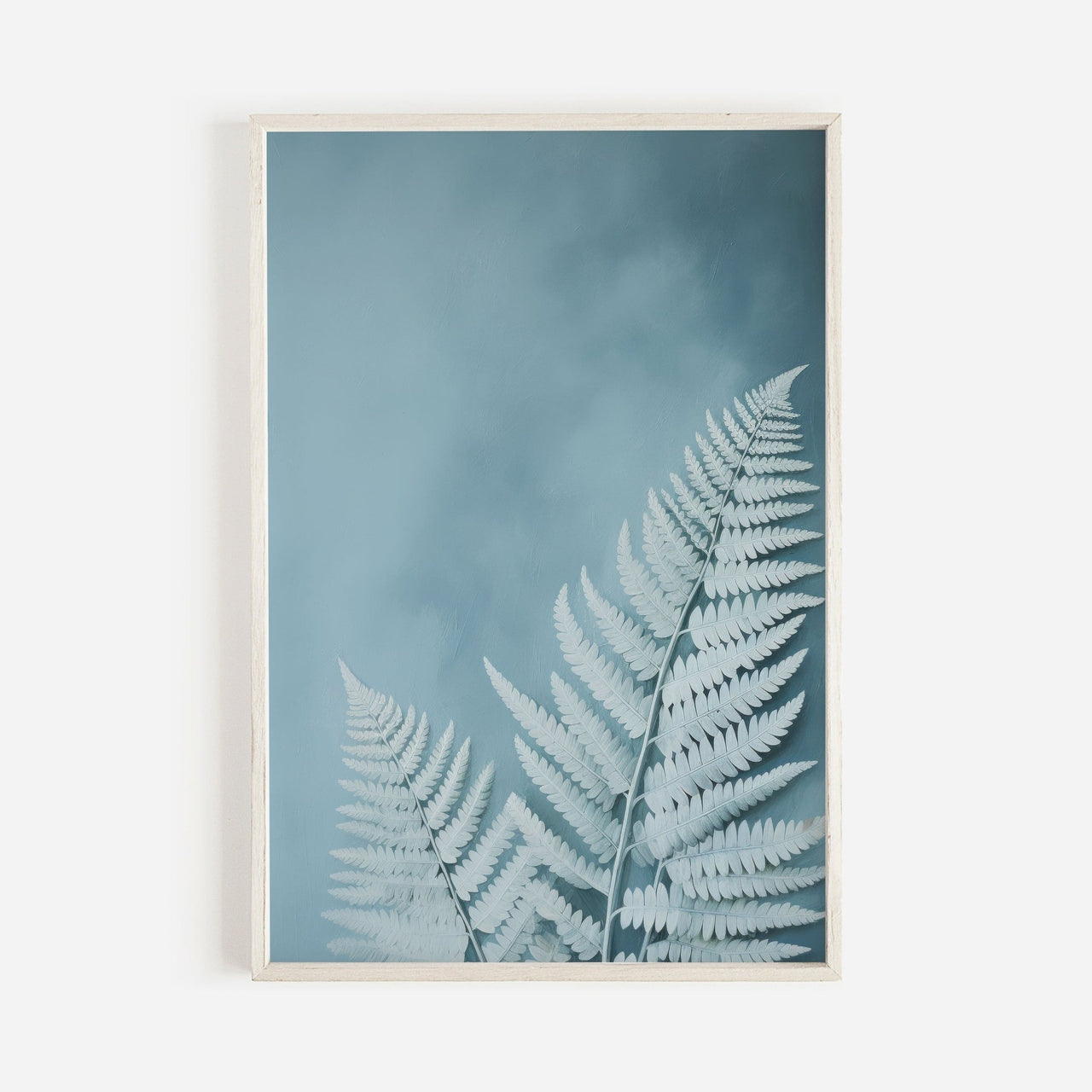 Light - Blue Fern Wall Art – Botanical Nursery Print