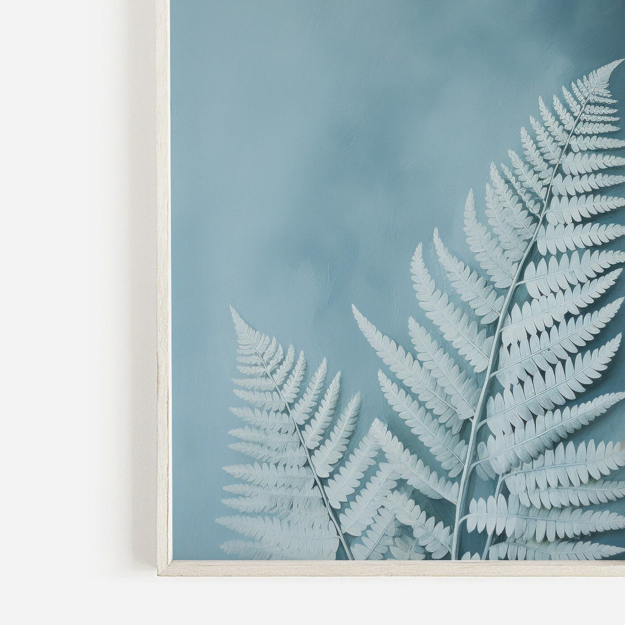 Light - Blue Fern Wall Art – Botanical Nursery Print