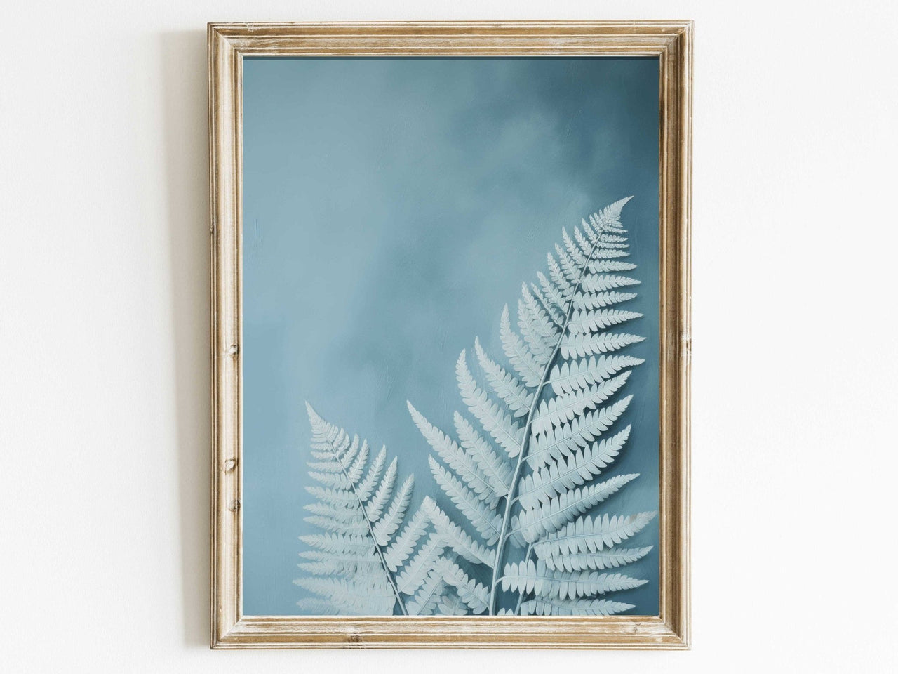 Light - Blue Fern Wall Art – Botanical Nursery Print