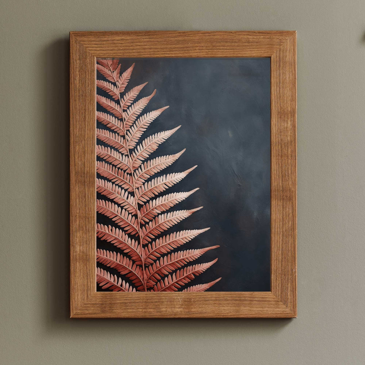 Red Fern Wall Art – Botanical Living Room Print