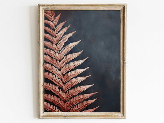 Red Fern Wall Art – Botanical Living Room Print