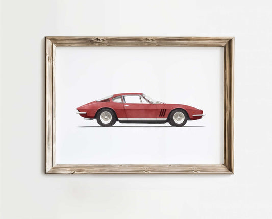 Ferrari Art, Vintage Car Print, Boys Room Vehicle Decor, Nursery Wall Art - WildfieldPrints