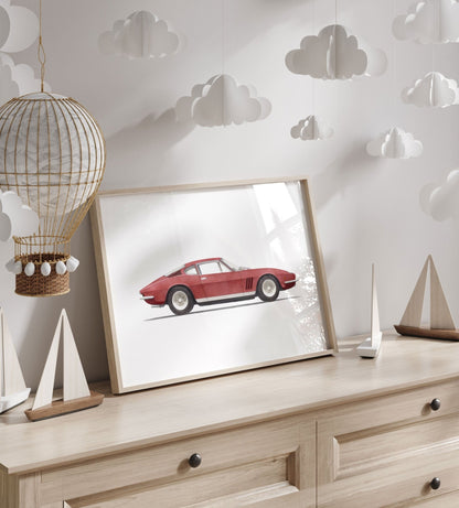 Ferrari Art, Vintage Car Print, Boys Room Vehicle Decor, Nursery Wall Art - WildfieldPrints