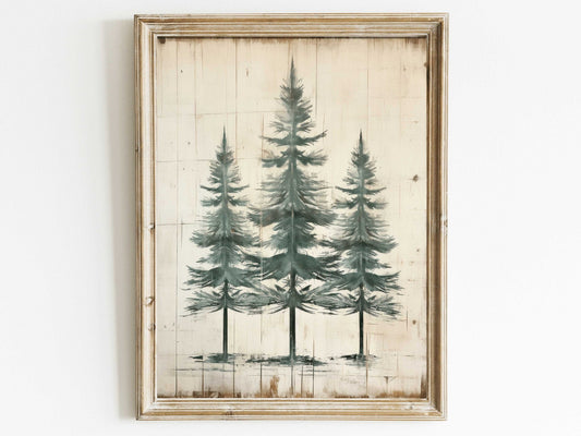 Fir Tree Art Print, Forest Decor, Modern Farmhouse Wall Art - WildfieldPrints