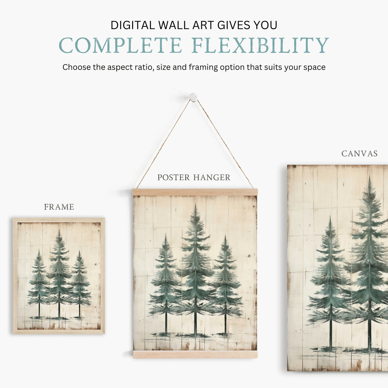 Fir Tree Wall Art – Forest Living Room Print