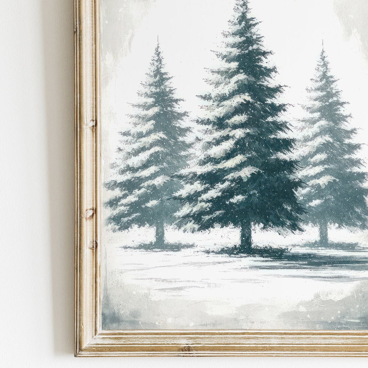 Fir Tree Wall Art – Farmhouse Living Room Print
