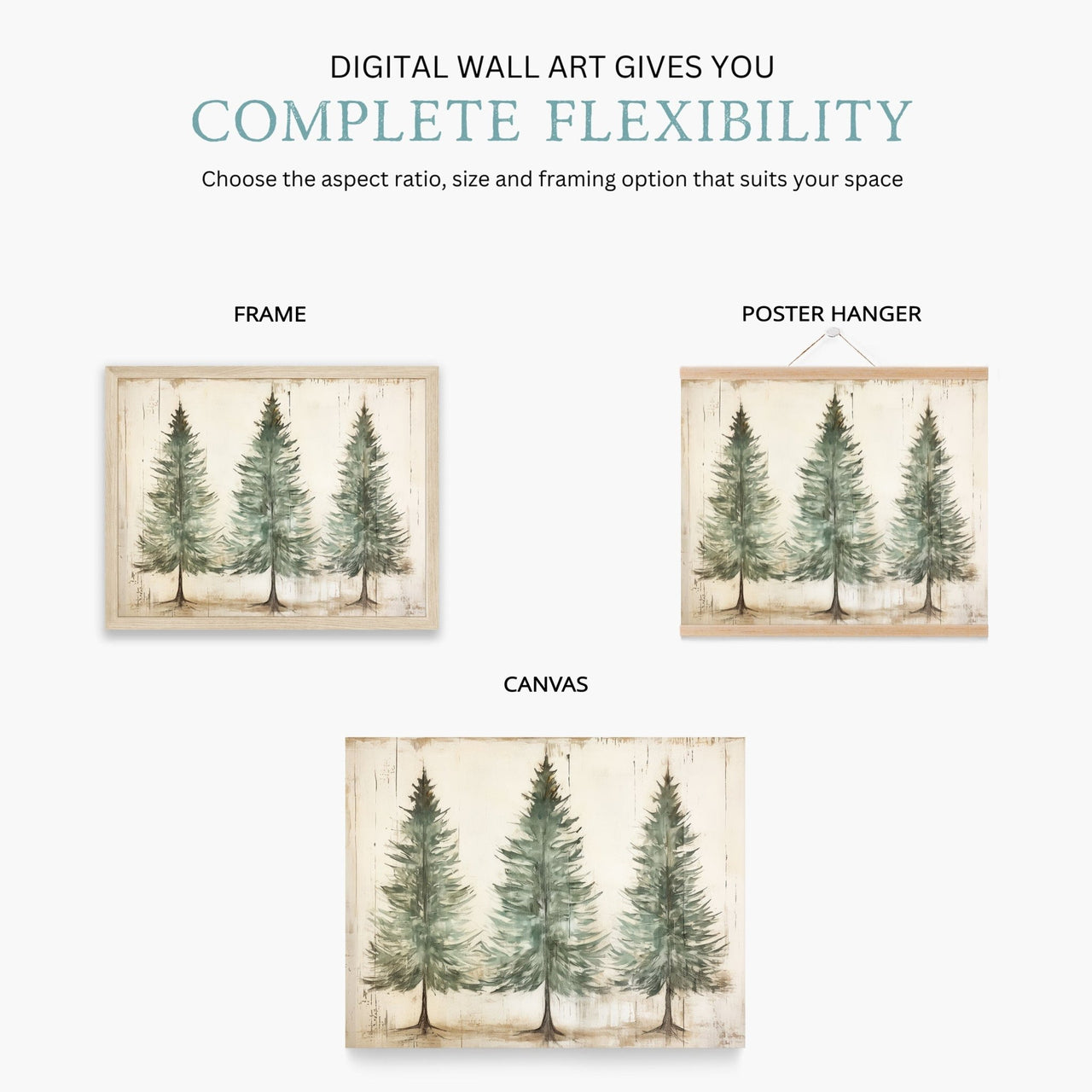 Spruce Tree Wall Art – Farmhouse Kids Room Decor