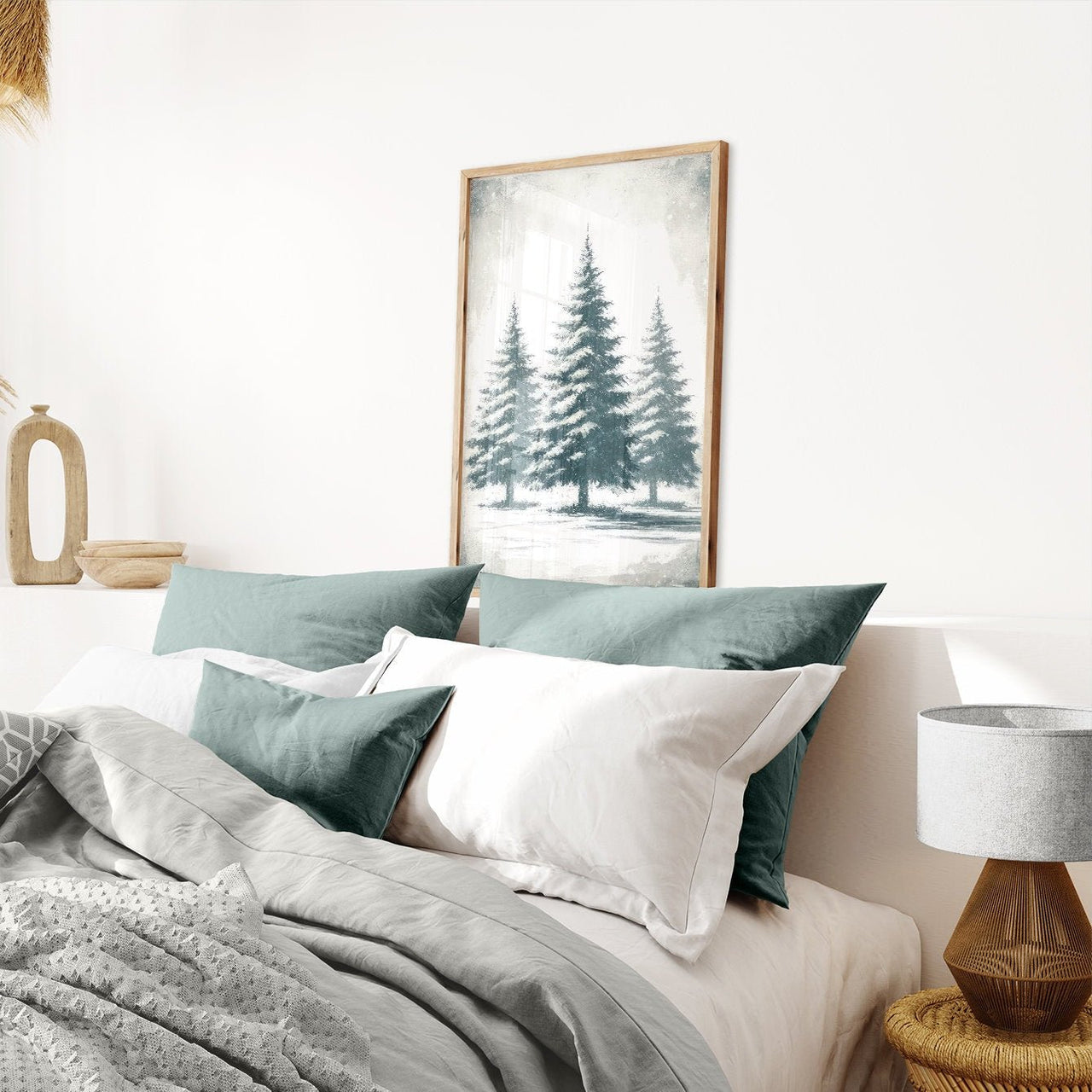 Fir Tree Wall Art – Farmhouse Living Room Print