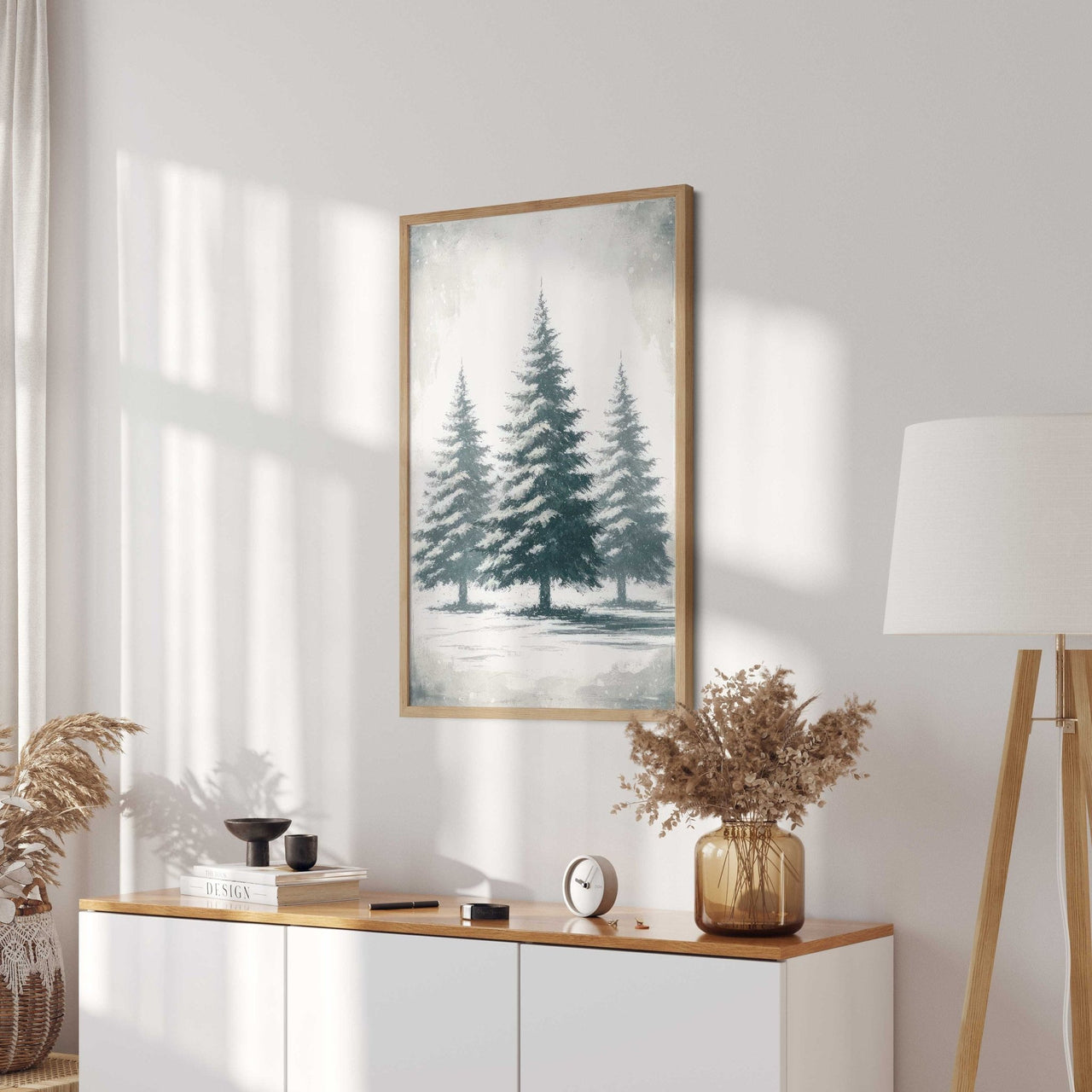 Fir Tree Wall Art – Farmhouse Living Room Print