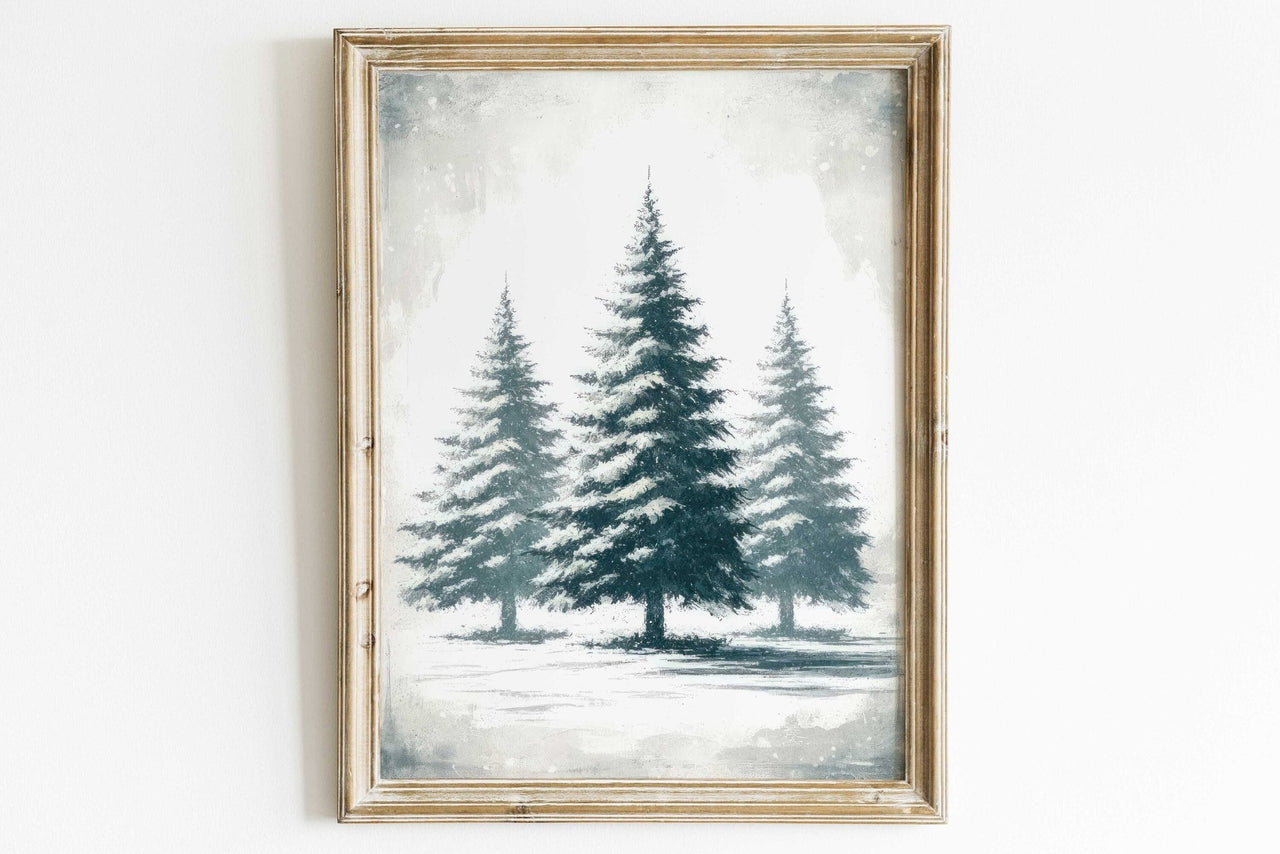 Fir Tree Wall Art – Farmhouse Living Room Print