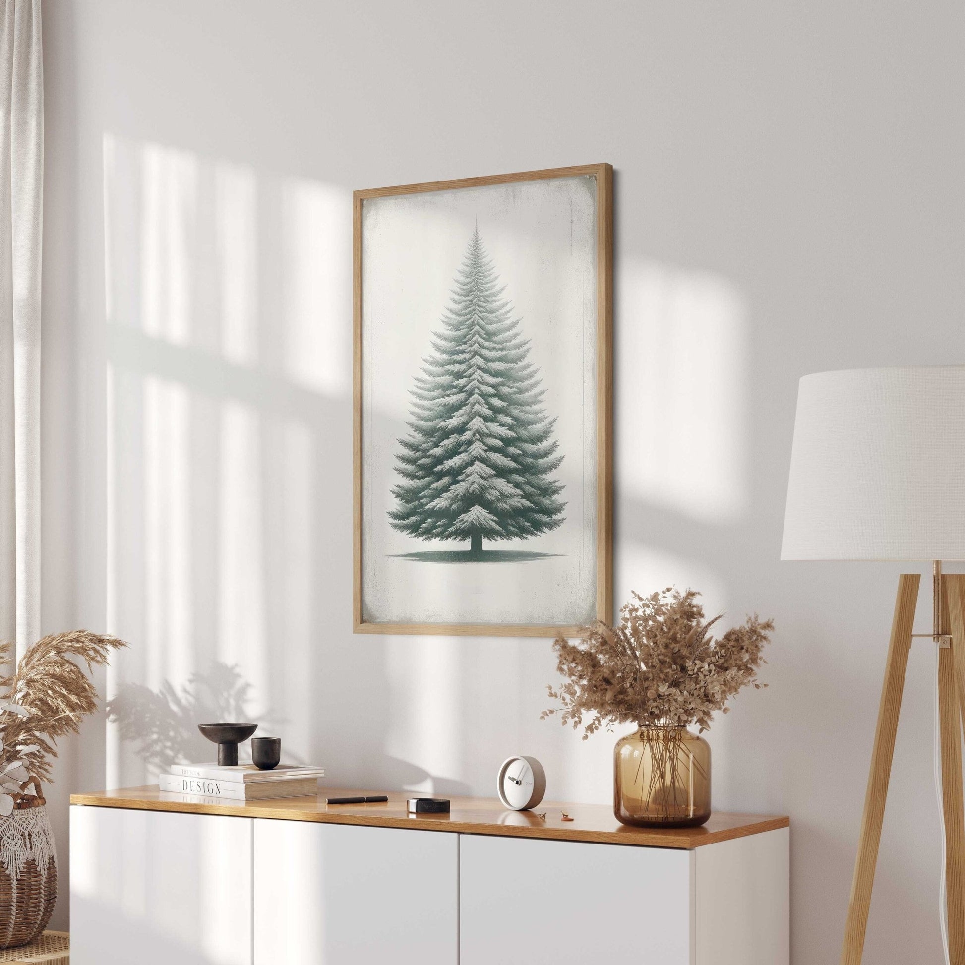 Fir Tree Art, Vintage Minimalist Nature Print, Rustic Home Decor - WildfieldPrints