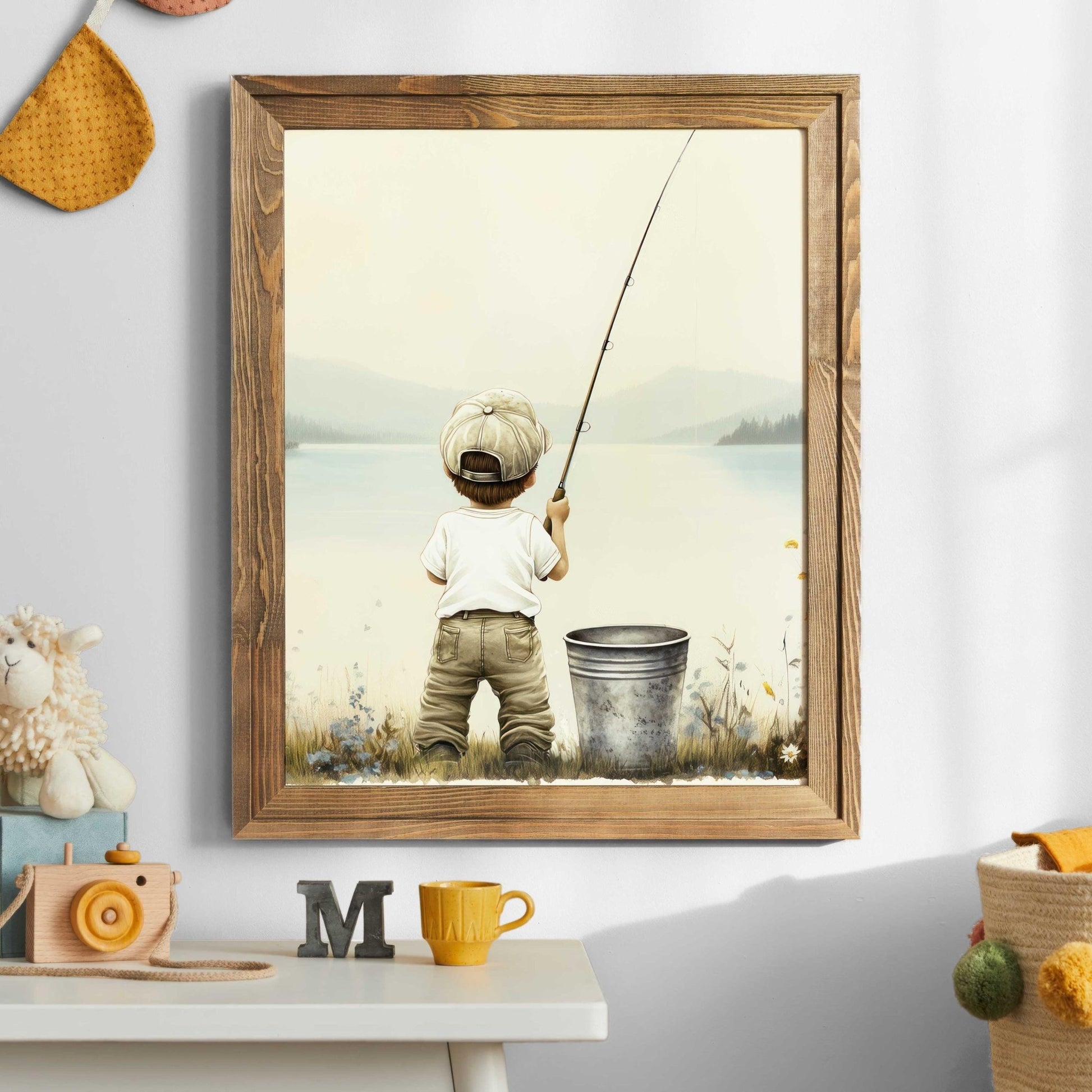 Fishing Nursery Print, Boy Room Decor, Fishing Theme Wall Art - WildfieldPrints
