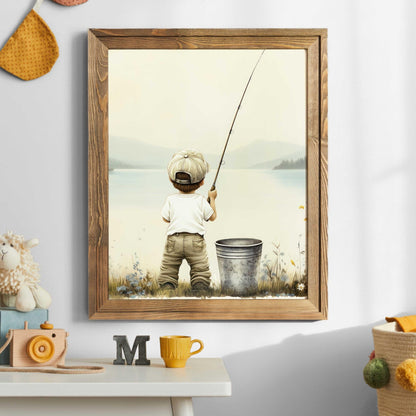 Fishing Nursery Print, Boy Room Decor, Fishing Theme Wall Art - WildfieldPrints