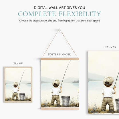 Fishing Nursery Print, Boys Room Decor, Lake Wall Art - WildfieldPrints