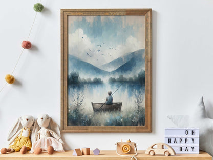Fishing Nursery Prints, Boys Room Decor, Outdoor Wall Art - WildfieldPrints