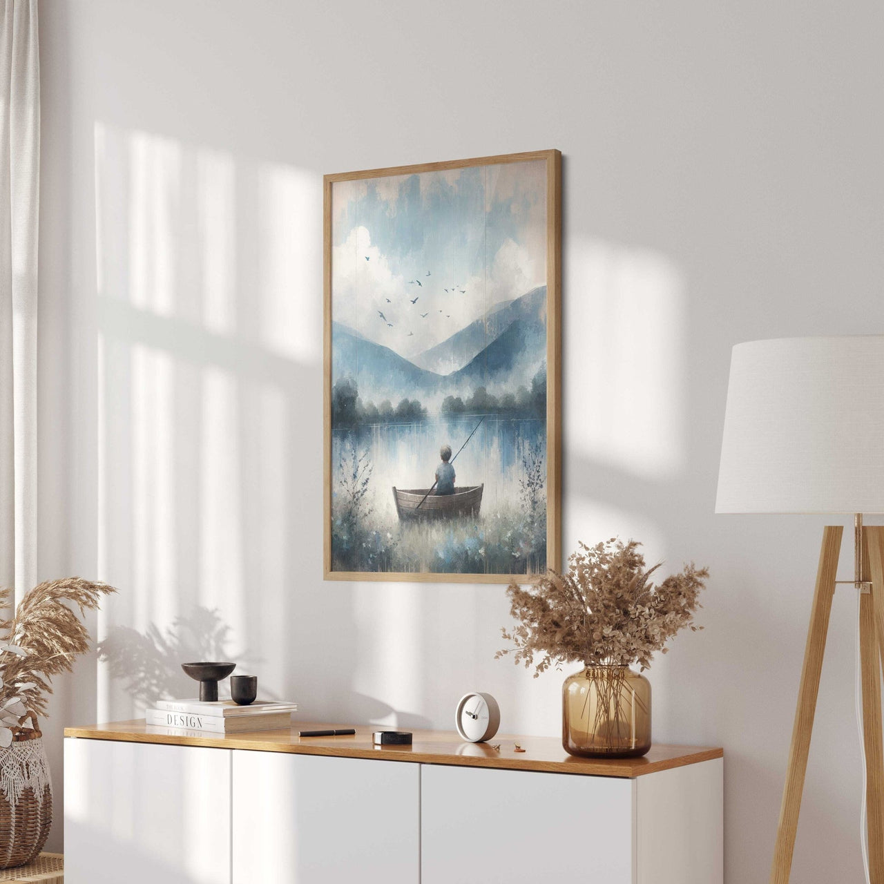 Little Boy Fishing Wall Art – Outdoor Boys Room Print