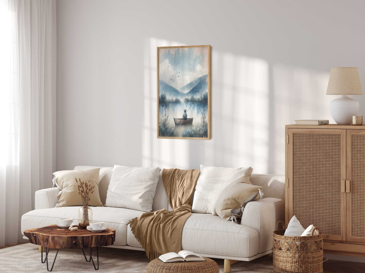 Little Boy Fishing Wall Art – Outdoor Boys Room Print