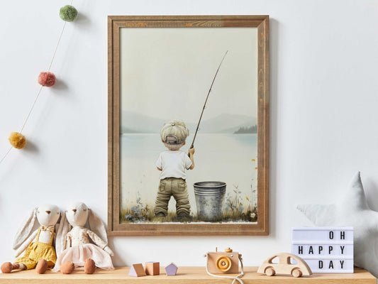 Fishing Nursery Prints, Fishing Theme Decor, Boy Room Wall Art - WildfieldPrints