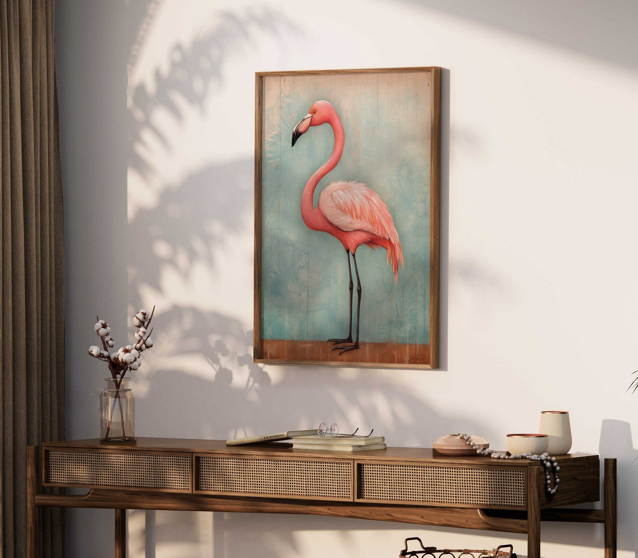 Pink Flamingo Wall Art – Animal Girls Room Print