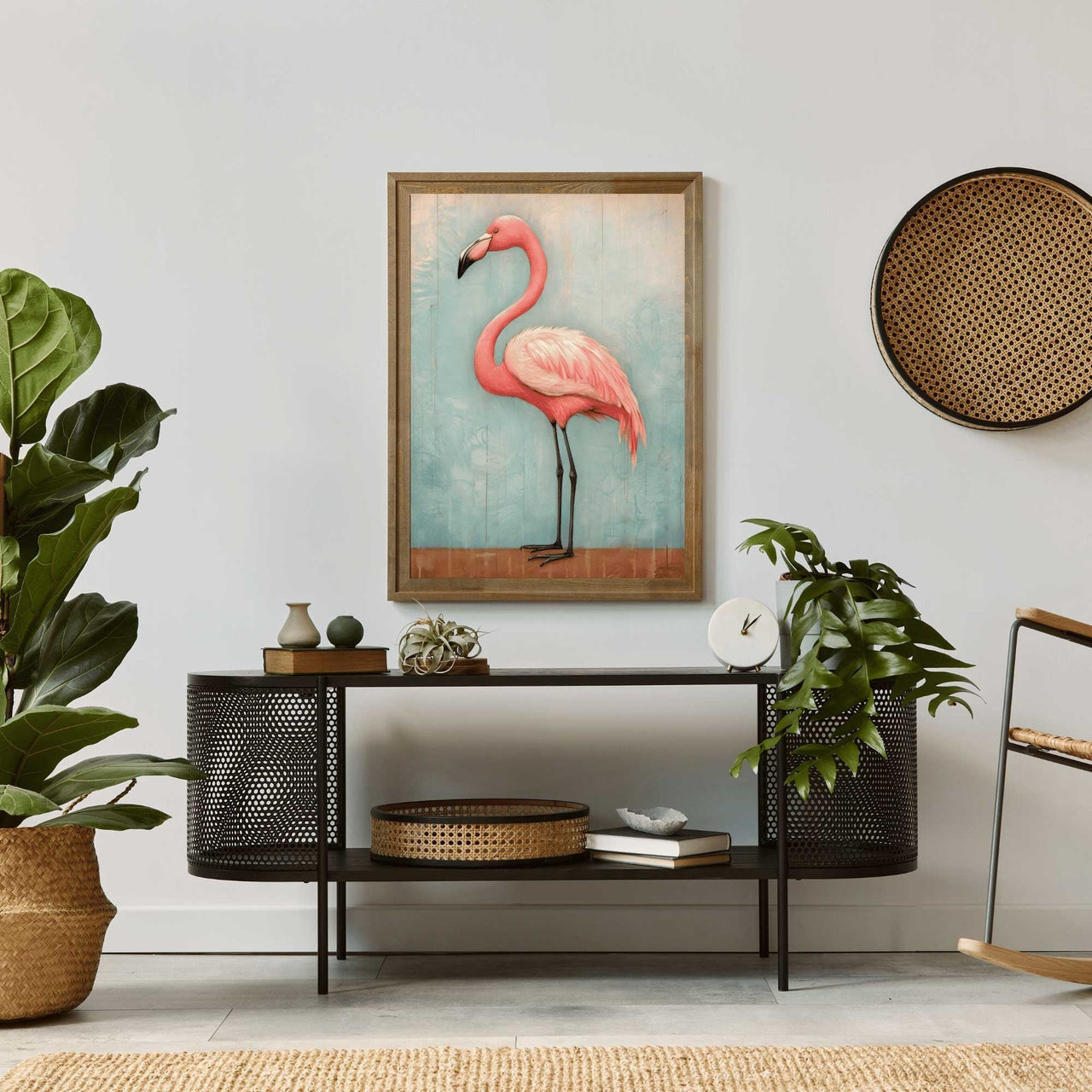 Pink Flamingo Wall Art – Animal Girls Room Print