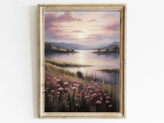 Floral & Mountain Majesty Art, Nature Lovers Wall Decor, Versatile Sizes - WildfieldPrints