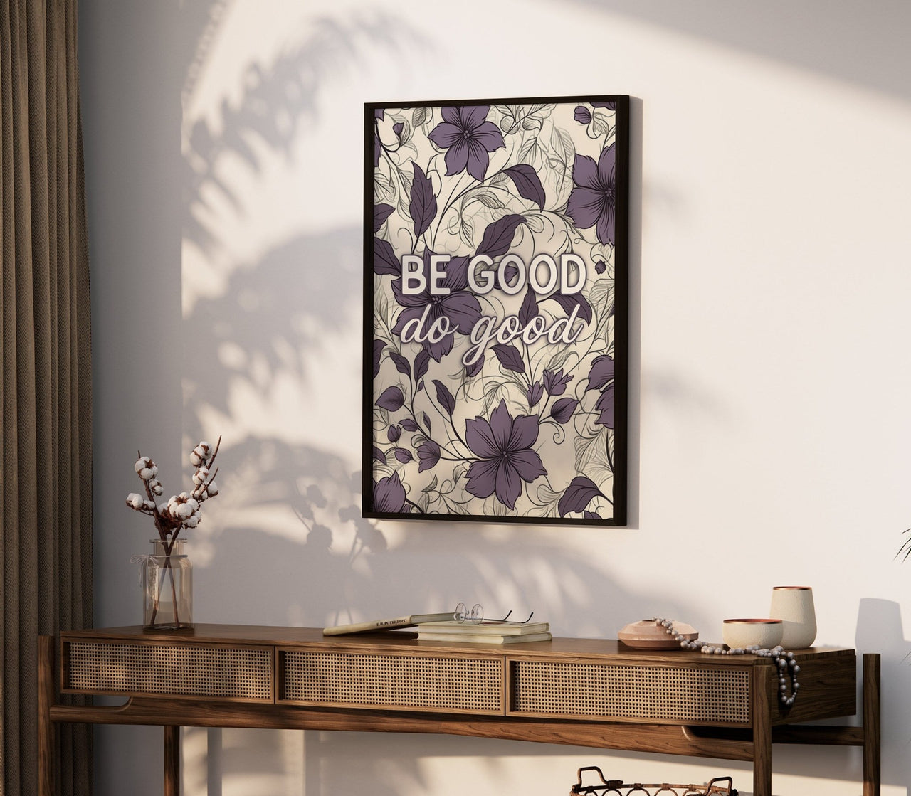 Vintage Flower Wall Art – Floral Living Room Print