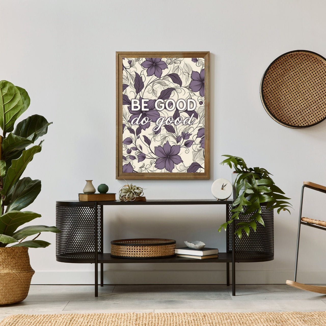 Vintage Flower Wall Art – Floral Living Room Print