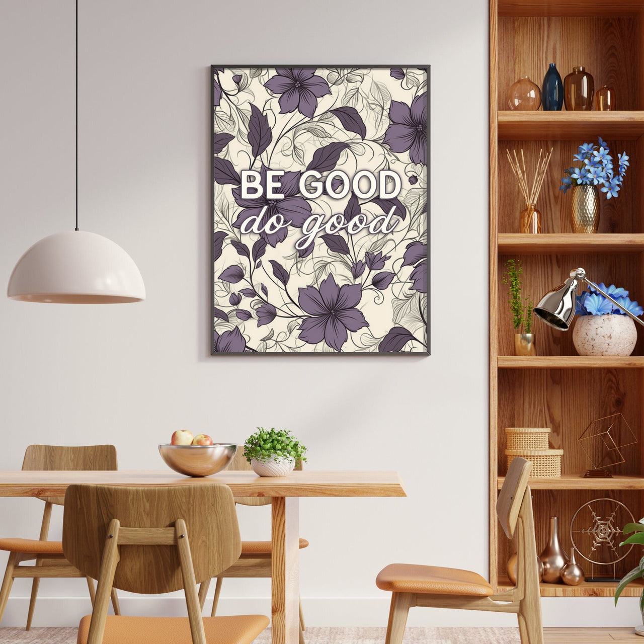 Vintage Flower Wall Art – Floral Living Room Print