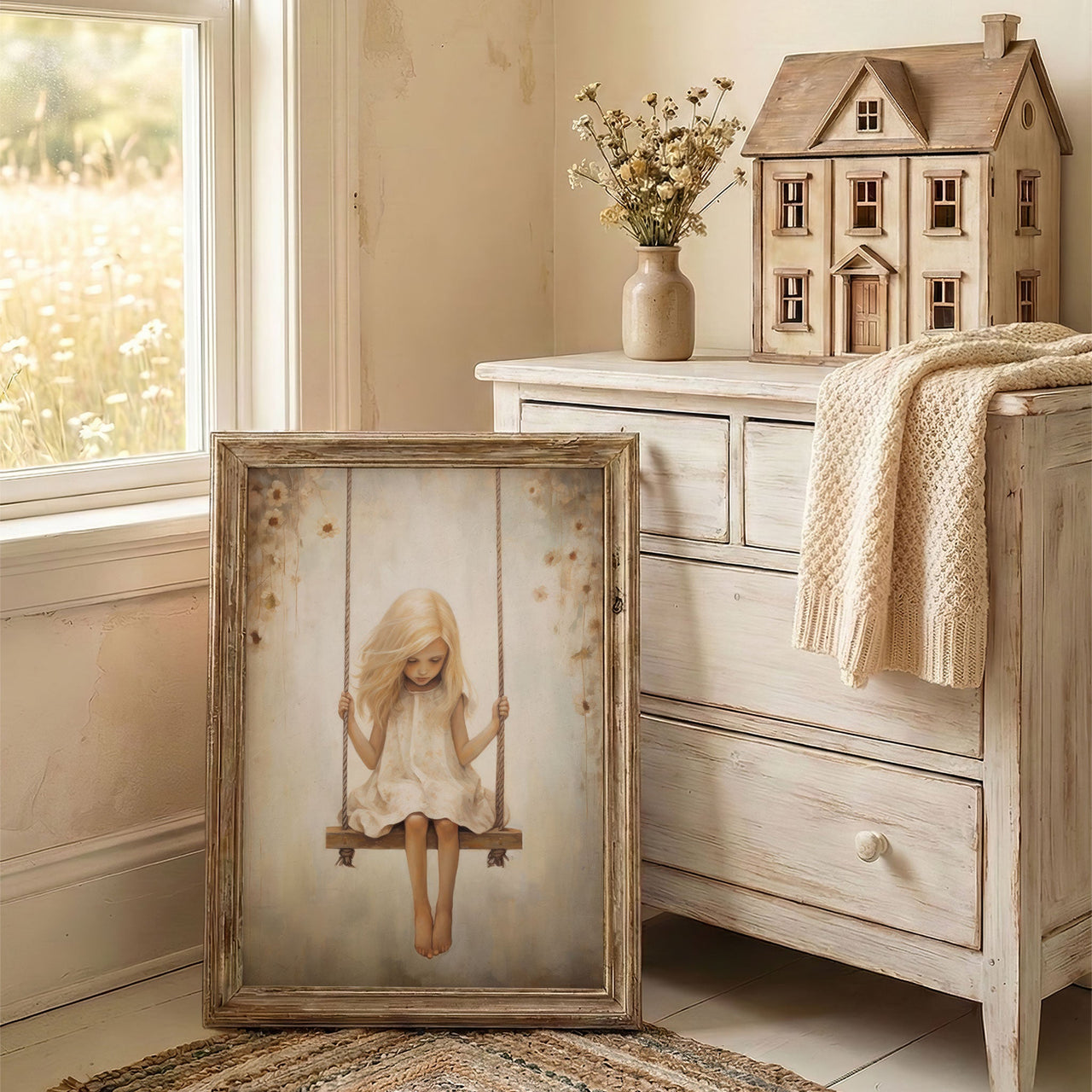 Floral Wall Art – Vintage Girls Room Print