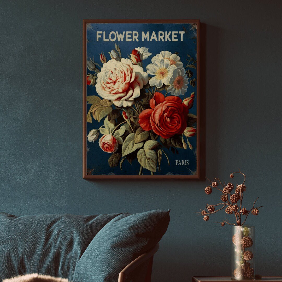 Paris Flower Market Print – Floral Girls Room Wall Decor
