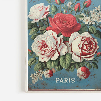 Flower Market Paris Print, Vintage French Decor, Rustic Floral Art - WildfieldPrints