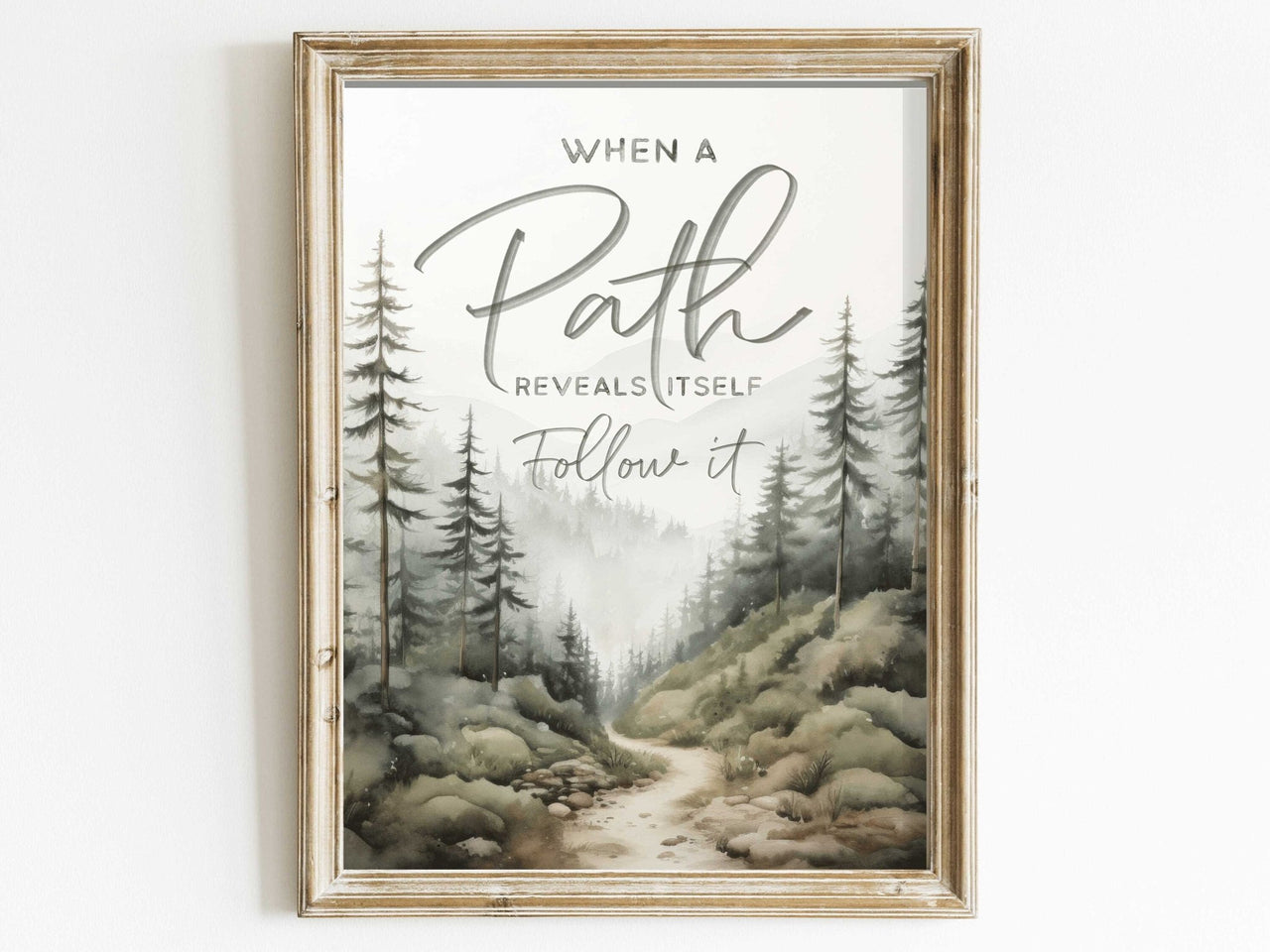 Forest Pathway Wall Art – Nature Living Room Print