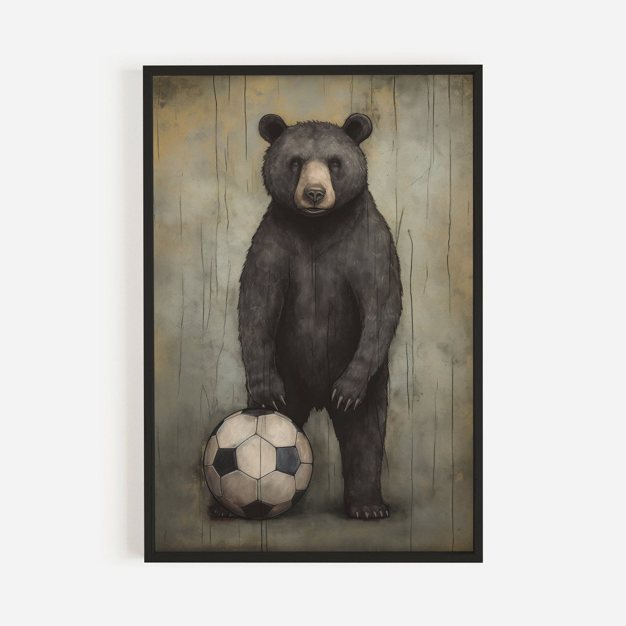Football Bear Wall Art – Animal Boys Room Decor