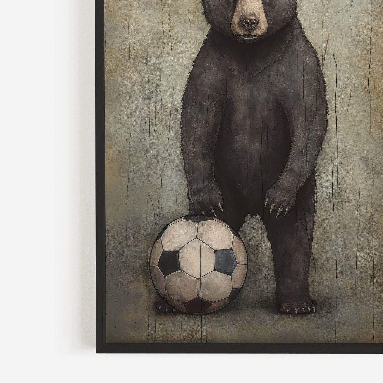 Football Bear Wall Art – Animal Boys Room Decor