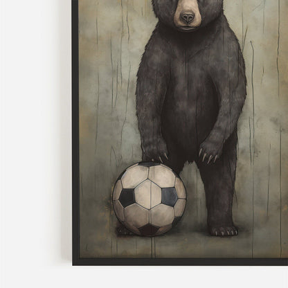 Football Nursery Decor, Football Bear Wall Art, Boy Toddler Room - WildfieldPrints
