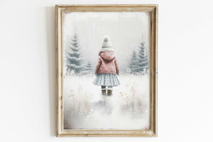 Forest Adventure Prints, Girl's Room Decor, Winter Wonderland Theme - WildfieldPrints