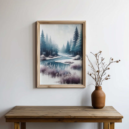 Forest Art Prints, Tranquil Nature Wall Decor, Winter Landscape - WildfieldPrints