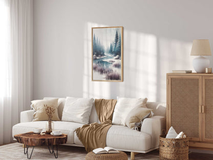 Forest Art Prints, Tranquil Nature Wall Decor, Winter Landscape - WildfieldPrints