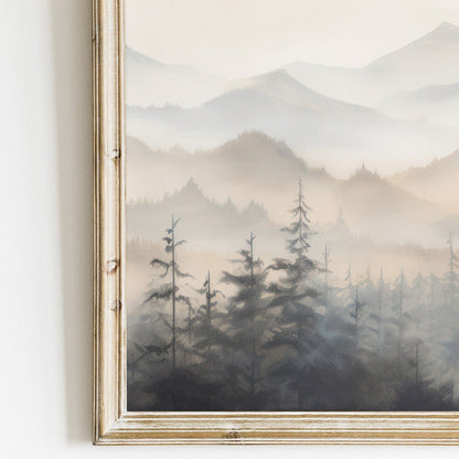 Forest & Mountain Landscape Art, Nature Wall Decor, Bedroom Accent - WildfieldPrints