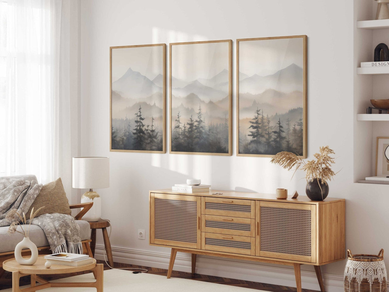 Misty Forest Wall Art – Nature Nursery Print • Set of 3
