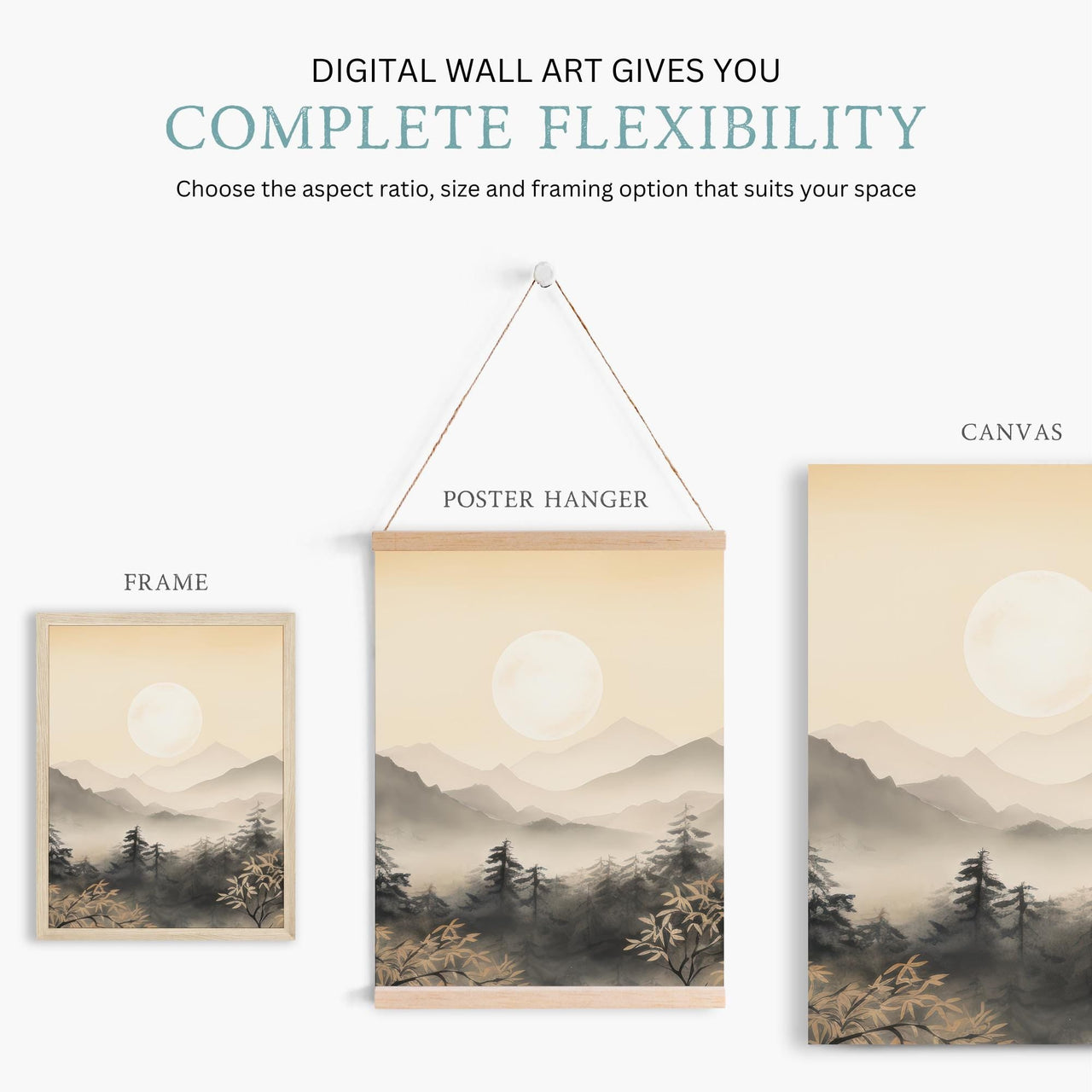 Forest Sunset Wall Art – Nature Boys Nursery Print • Set of 3