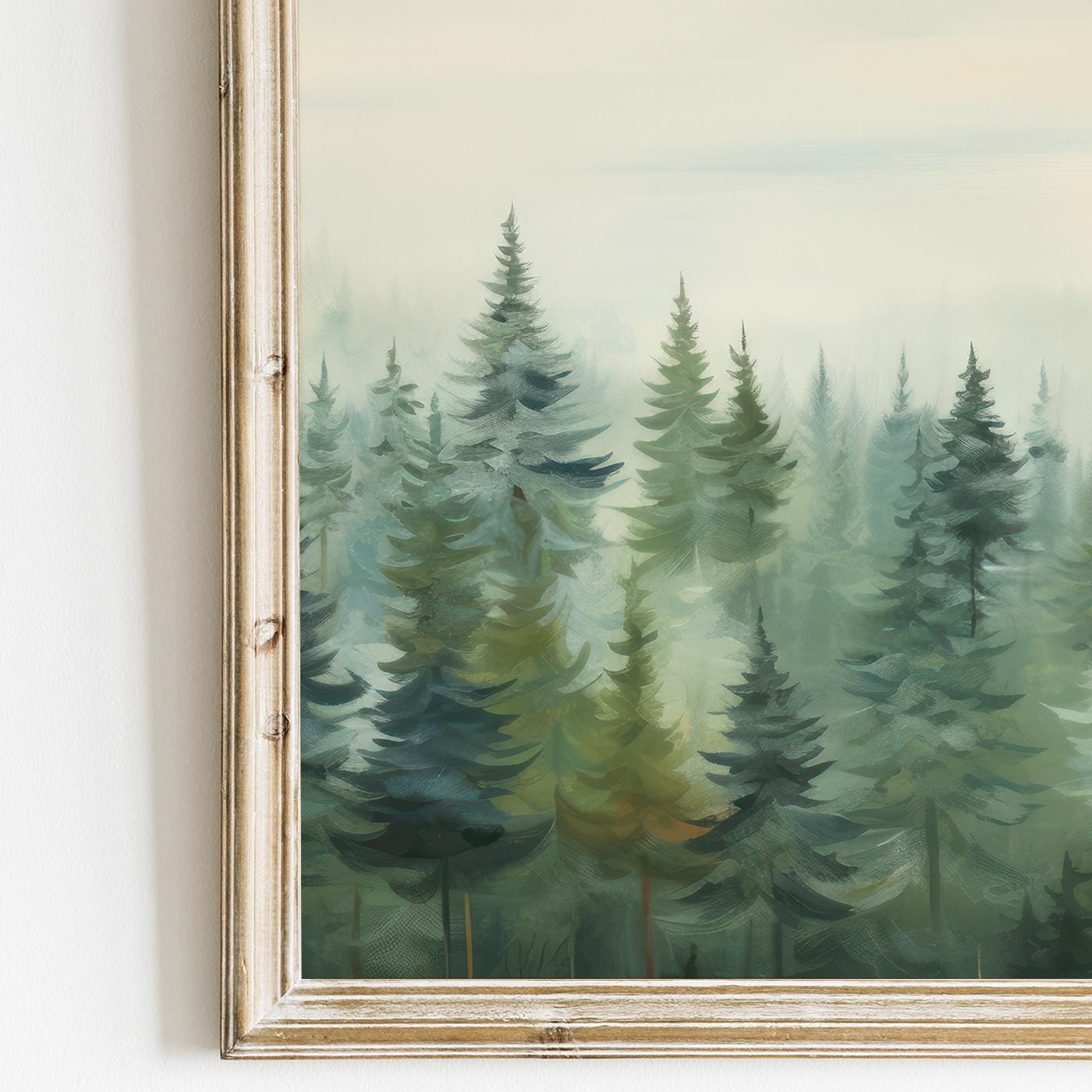 Forest & Mountain Painting, Nature Nursery Decor, Autumn Forest Art - WildfieldPrints
