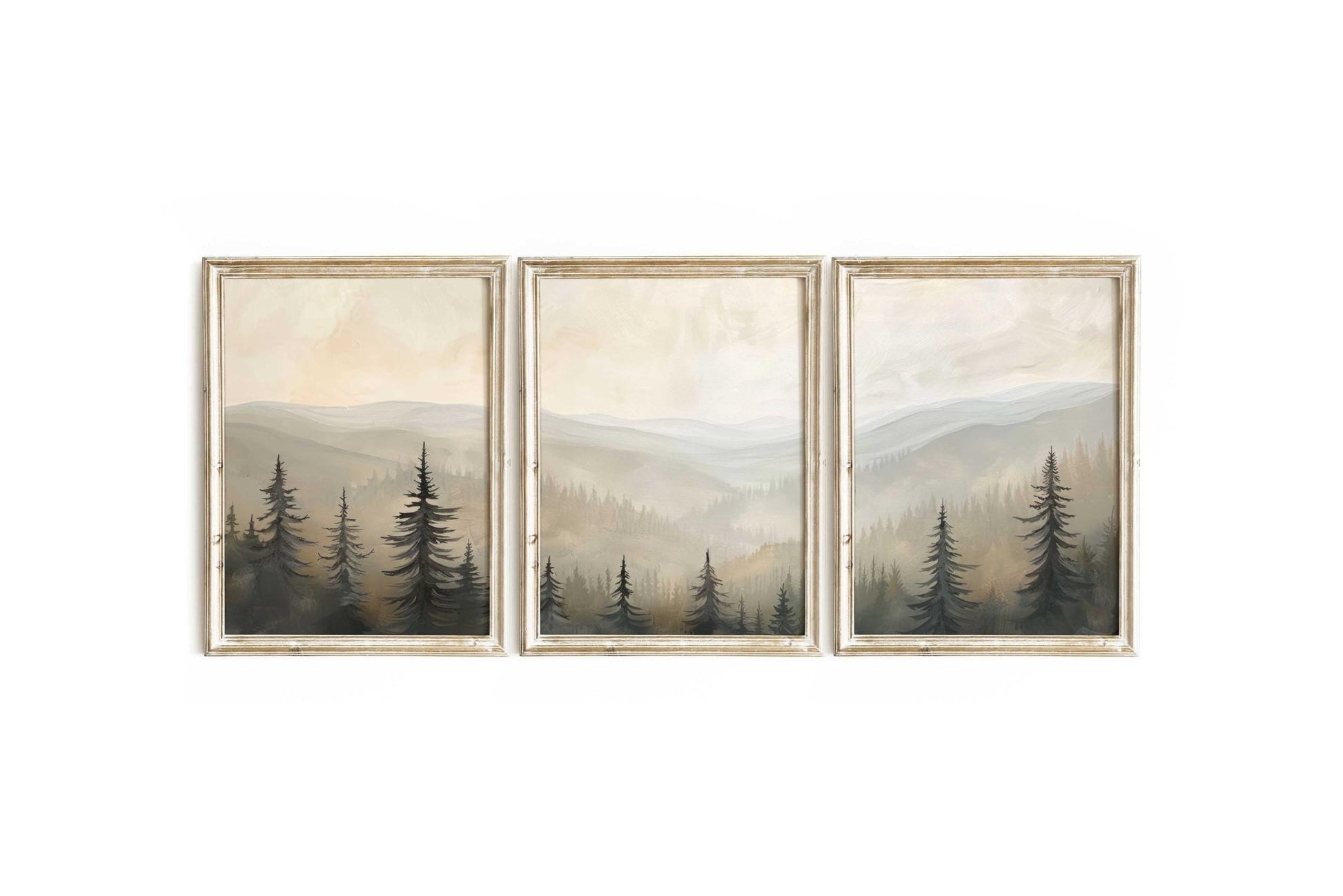 Forest & Mountain Paintings, Nature Nursery Art, Living Room Decor - WildfieldPrints