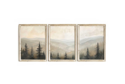 Forest & Mountain Paintings, Nature Nursery Art, Living Room Decor - WildfieldPrints
