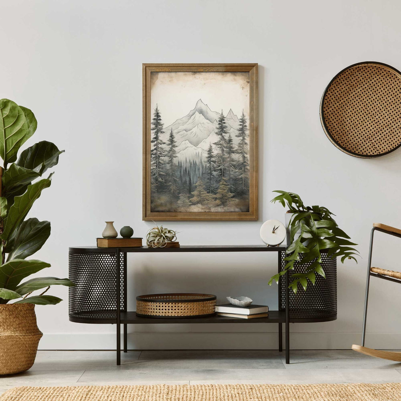 Forest & Mountain Wall Art – Nature Living Room Decor